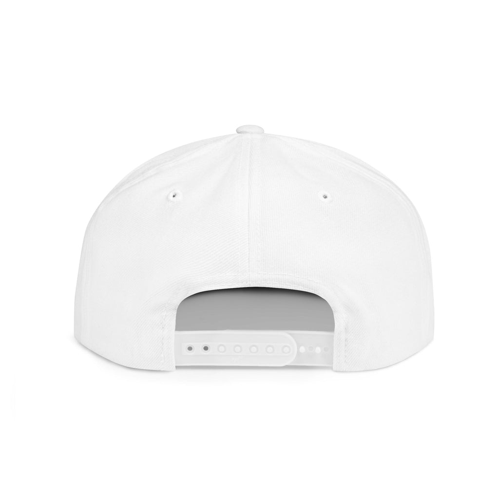 Stay Divine Snapback Hat — White Flat Bill Cap with Gold Script & Crown